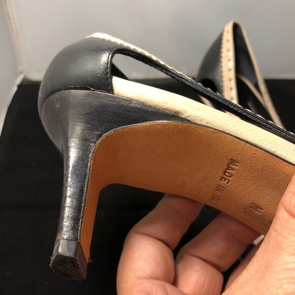 Kate Spade Two Tone Square Toe Oxford Style Heels - Picture 13 of 13